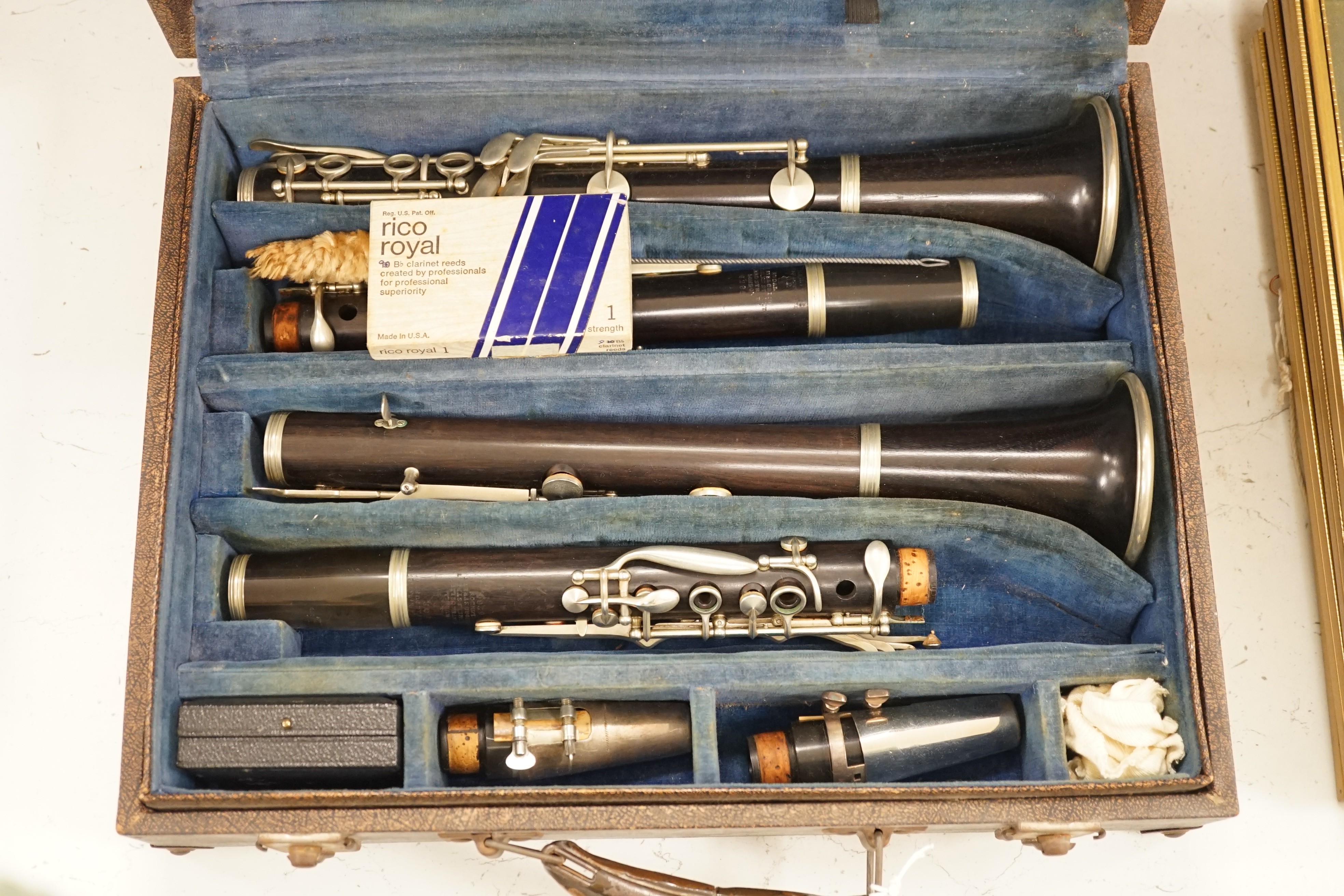 A cased pair of ebony jazz clarinets, 1920's, by Rudall, Carte & Co.